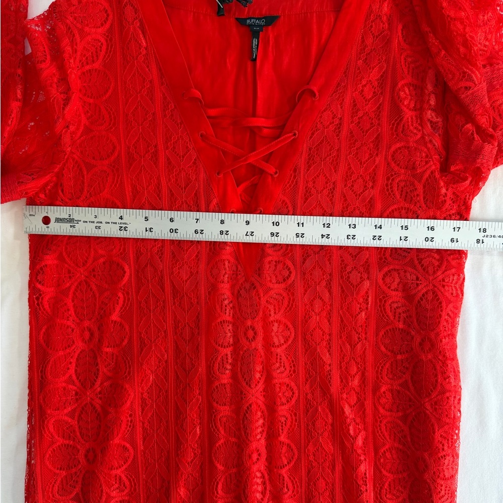 David Bitton Dress red lace size PS NWT - Picture 11 of 16